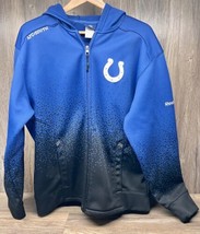 Reebok Indianapolis Colts Thick Neoprene Hoodie Jacket Blue Black Ombre - $19.78