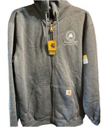 Carhartt Hoodie Mens M Gray Full Zip Mid Weight Loose Fit Hooded Sweatsh... - $44.55