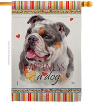 Merle Bulldog Happiness - Impressions Decorative House Flag H110245-BO - £30.01 GBP