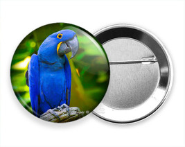 Hyacinth Tropical Blue Macaw Parrot New Pin Pinback Button Bird Lover Gift Idea - £10.24 GBP+