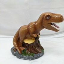 Jurassic World T-Rex Ceramic Coin Piggy Bank Dinosaur Universal Studios 7.5&quot; x 9 - £19.46 GBP