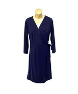 Ann Taylor Navy Blue Long Sleeve Wrap Dress Womens Size 6T NWT - $45.47 CAD