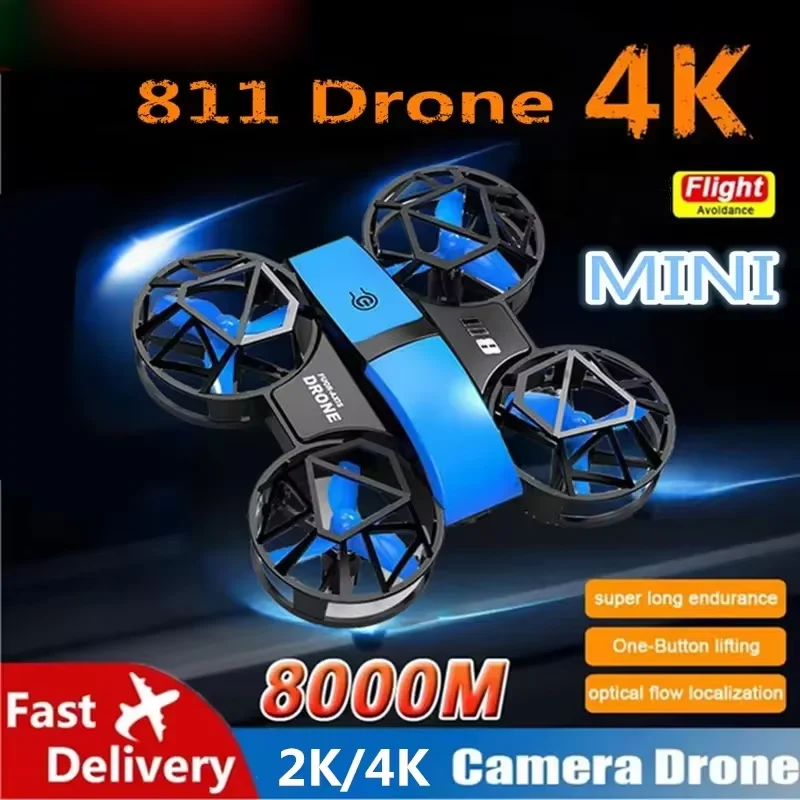 New 811 Mini Drone 4k profession 2k HD 1080P Wide Angle Camera WiFi FPV RC Dron  - £9.33 GBP