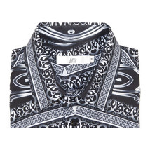 Men Sports Shirt by DE-NIKO Long Sleeves Fashion Print Soft Modal DNK6902 Black image 8