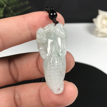 100% Natural Grade A Jadeite Corn Genuine Burma Jade Corn Pendant Necklace Certi - £54.70 GBP