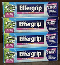Effergrip Minty Fresh Denture Adhesive Cream 1.5oz Extra Strong X4 Original - $363.70 MXN