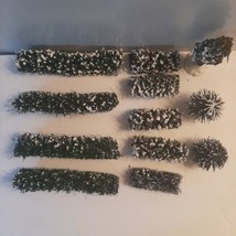 11 Flocked Bristle Bottle Brush Christmas Trees and Hedges  - £20.50 GBP