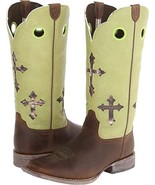 Ariat Kids&#39; Ranchero Boot Green Brown Size US 3 100% Leather Cowboy NEW ... - $57.91