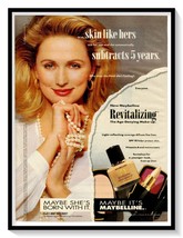 Maybelline Revitalizing Makeup Print Ad Vintage 1993 Magazine Advertisement - $9.70