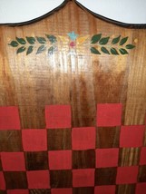 Vintage hand made hand painted wood chess checker board  15 X 20 - £35.95 GBP
