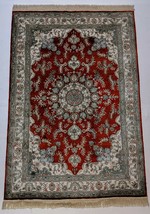Soft feel Vivid look Classic Red Rug 4x6 feet Silk Hand-knotted  225 KPSI China - £1,400.13 GBP