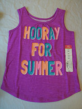 Okie Dokie Girls Tank Top Shirt Hooray For Summer XL 6X New W Tags Orchid - £7.17 GBP