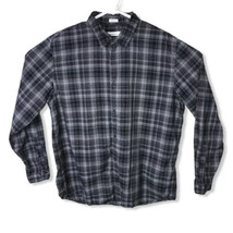 Calvin Klein Men&#39;s Lightweight Button Up Shirt Long Sleeve XL Plaid - £11.00 GBP