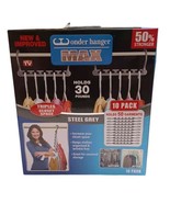 Wonder Hanger MAX Closet Space Saving Steel Gray - Pack of 10 As Seen on... - $223.54 MXN