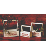 3 rustic Country Christmas Wood Bins  with Handles - SALE - $57.44 CAD