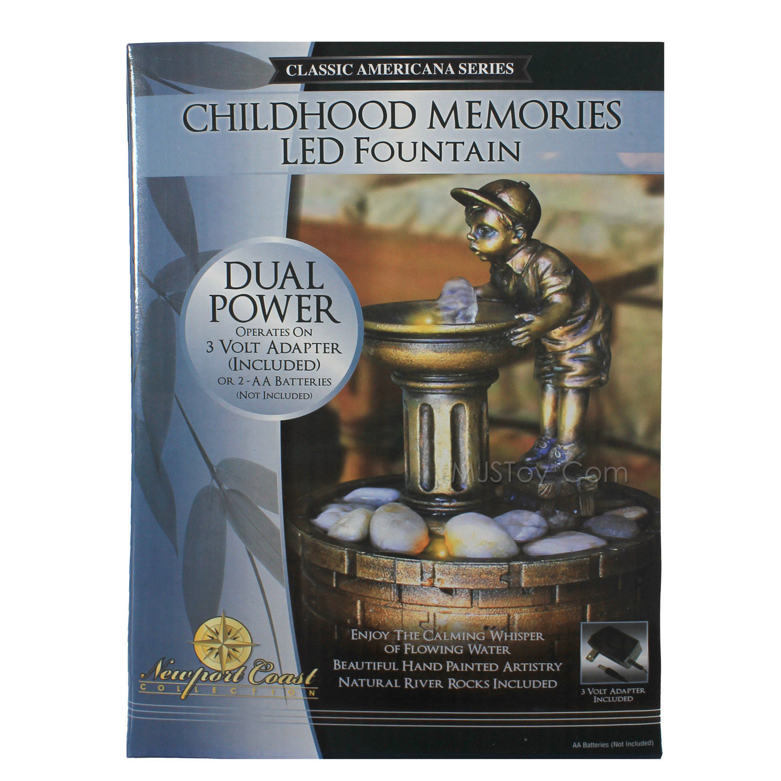 NEW Classic Americana Series Bronze Childhood Memories 8" LED Relaxing Fountain - $29.99
