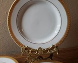 Gabbay Queen Victoria 7 Salad Dessert Plates &amp; 3 Saucers Gold Trim  - £16.02 GBP