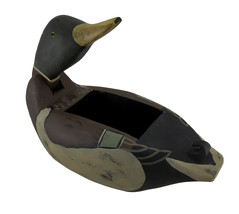 Scratch &amp; Dent Mallard Duck Decorative Distressed Wood Nut Cracker Bowl ... - £22.58 GBP