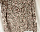 Allegra k Womens Size M Floral Print  Long Sleeve Blouse Top Plated - £17.18 GBP
