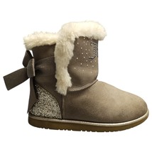 Juicy Couture Burbank Rhinestone Faux Fur Boots Womens US 4M Gray White ... - $24.14