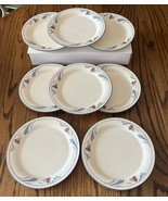 Lenox Poppies on Blue Salad Plate Chinastone USA Set of 8 Plates - $745.43 MXN