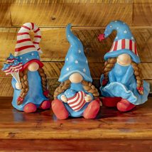 Zaer Ltd. Lady Patriot Garden Gnomes The Americanas (Gnome in Fluffy Dress) - £109.01 GBP+