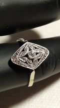 Vintage French 18K White Gold Ring - Size 7 1/4 - £552.13 GBP