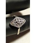 Vintage French 18K White Gold Ring - Size 7 1/4 - €590,53 EUR