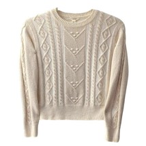 J Crew Crewcuts Girls Sparkle Sweater Cream Cable Knit Gold Metallic Thr... - £19.24 GBP