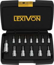 LEXIVON Torx Bit Socket Set, Premium S2 Alloy Steel | 13-Piece Star T8 -... - $25.44