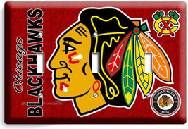 Chicago Blackhawks Hockey 3G Light Switch Wall Plate Game Boys Man Cave Room Art - £21.70 GBP