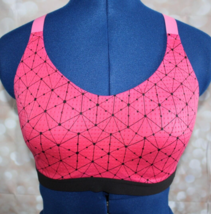 Victoria&#39;s Secret Sport VSX 32DD Hot Pink Black Mesh Sports Bra 36007682 - £11.75 GBP