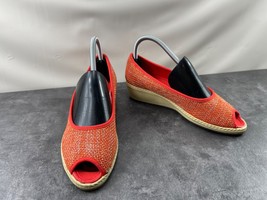 Keen Slip On Wedges Women 7 M Cortona Shoes Red Peep Toe Casual Comfort ... - $19.62