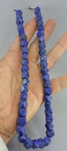 Supreme quality Lapis Lazuli 8-12 mm faceted unpolished beads string 1pc 16&quot; - £26.11 GBP