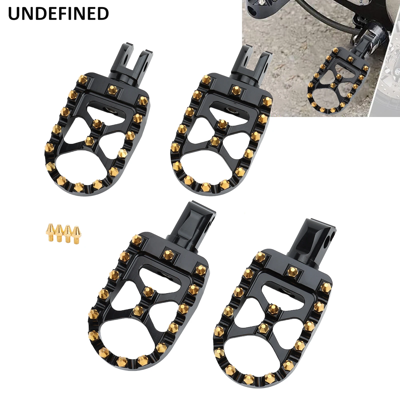 MX Wide Foot Pegs Motorcycle Front Rear Footrests Black Chrome For Harley - £43.12 GBP+