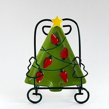 Christmas Tree Small Ceramic Candy Plate or Bowl Decoration by Hallmark - £7.56 GBP