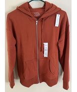Time And Tru Orange Hoodie Sweatshirt Relaxed Small 4-6 NWT Full Zip  Dr... - $174.47 MXN