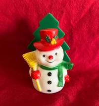 Vintage Plastic Christmas Frosty The Snowman Napkin Holder JSNY Hong Kong - $16.26 CAD