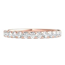 0.5CT Round Diamond Prong Set Anniversary Wedding Band Ring 14K Rose Gold Over - £51.16 GBP