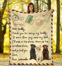 Labrador Dog Dad Blanket Gift For Dogs Lover Fleece Sherpa Funny Letter Blanket - £28.67 GBP+