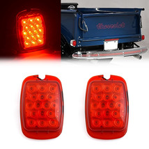 Red LED Tail Brake Signal Lamp Lens Pair for 1940-53 Chevy GMC Truck &amp; 37-38 Car - £51.87 GBP