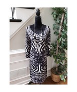 Mlle Gabrielle Dress Women&#39;s Size 2X Black &amp; White Abstract Pattern Long... - $38.78 CAD