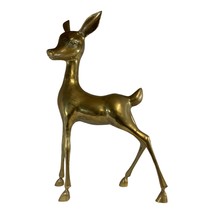 Extra Large Mid Century Modern Hollywood Regency Brass Deer Sculpture Bambi 27&quot; - £513.93 GBP