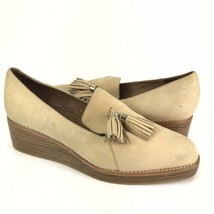 Jeffrey Campbell Womens Shoes Sz 9.5 Ditams Leather Loafer Wedge Cream Tassels  - £27.39 GBP