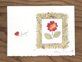 An item in the Crafts category: Red Always Flower in "Frame" No.1 Greeting ​Card
