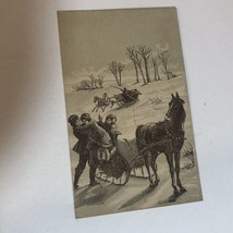 Family Travels Through The Snow Victorian Trade Card  VTC4 - £6.99 GBP