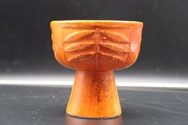 Vtg INARCO Small Orange Mid-Century Planter Japan Textured Leaf Fern Pat... - $24.99