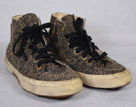 Superga Womens Low Gold Metalic Fabric Fashion Sneakers 6 US - $29.70