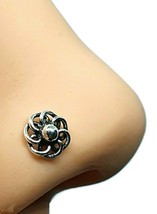 Celtic Nose Stud Sun Wheel Spiral 22g (0.6 mm) Straight L Bendable 925 Silver - £6.90 GBP