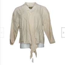 Denim &amp; Co. Naturals Linen Ombre Tie Front Shrug (Stone Khaki, X-Small) A503643 - $16.03